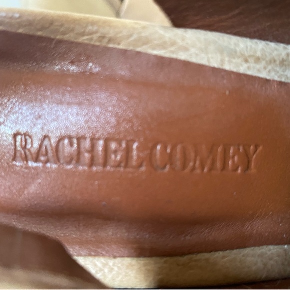RACHEL COMEY size 8 tan leather sling backs with wooden heels. - Picture 2 of 7
